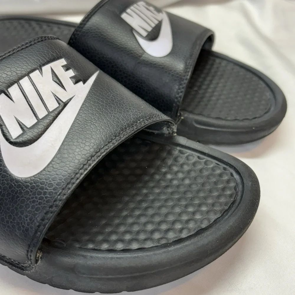 Nike Benassi JDI Sandlas Mens Size 8 Black White Slip On Slides 343880-090